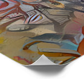 Poster Tenir les mains | Amour Abstrait coloré (Coin)