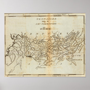 Poster Tennassee récemment le territoire du sud-ouest