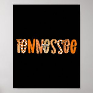 Poster Tennessee Coquette Orange À damiers Bow Femme