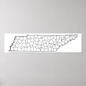 Poster Tennessee Counties Blank Plan du plan (Devant)