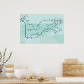 Poster Tennessee & Cumberland Rivers 30" x 20" (Cuisine)