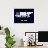 Poster Tennessee États-Unis Retro State Vintage USA (Bureau à domicile)