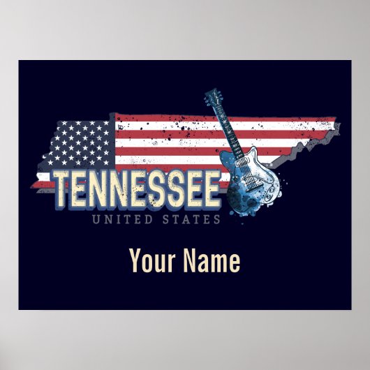 Poster Tennessee États-Unis Retro State Vintage USA (Devant)