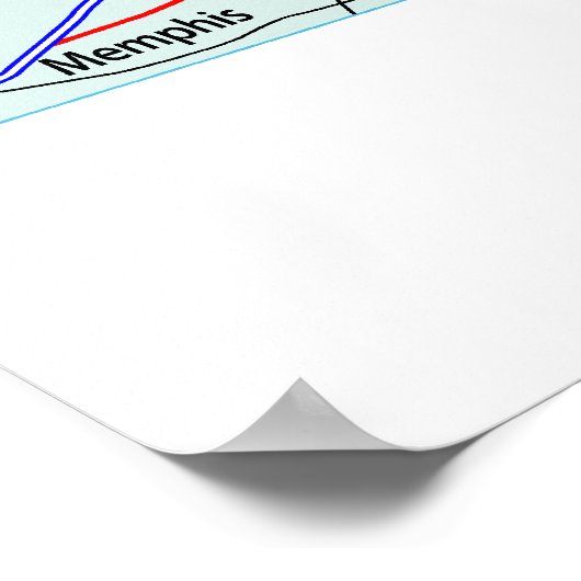 Poster Tennessee Interstate Map Imprimer (Coin)