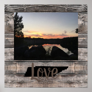 Poster TENNESSEE LOVE rustique PERSONNALISÉ en écriture |