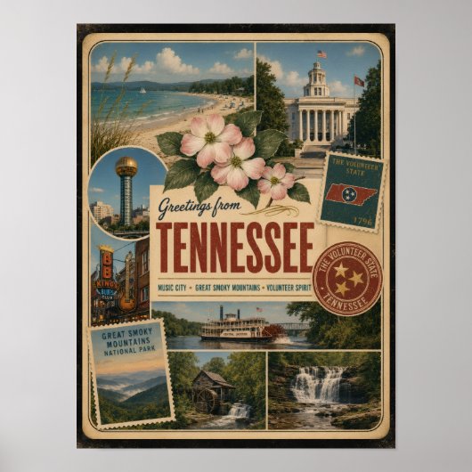 Poster Tennessee Style Vintage Authentique (Devant)