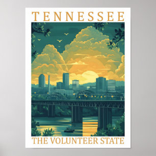 Poster Tennessee the Volunteer State USA Travel Place