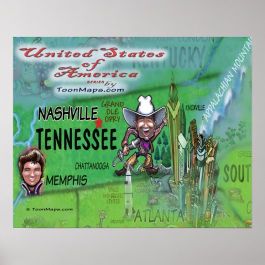 Poster Tennessee USA (Devant)