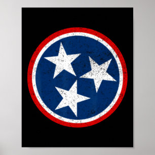 Poster Tennessee Volunteer State - Distressed Tristar Fla