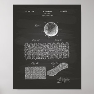 Poster Tennis Ball 1935 Patent Art Chalkboard