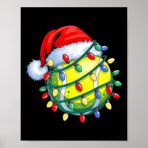 Poster Tennis Ball Santa Hat Hommes Christmas Tennis X