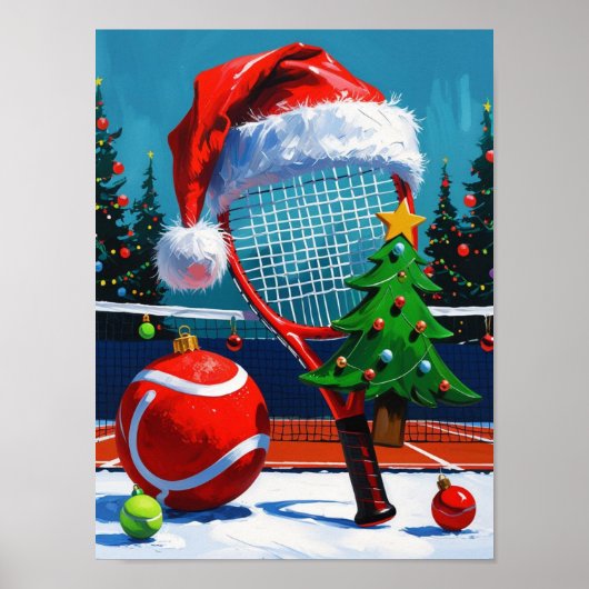 Poster Tennis Christmas Themed for Player  (Devant)