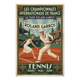 Poster Tennis en France – Vintage