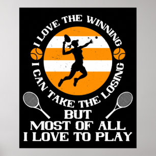 Poster Tennis - J'aime gagner J'aime jouer