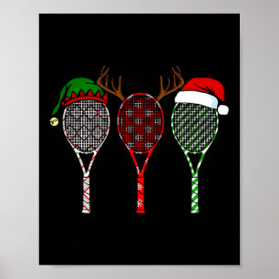 Poster Tennis Joyeux Noël 3 Tennis Racket Noël