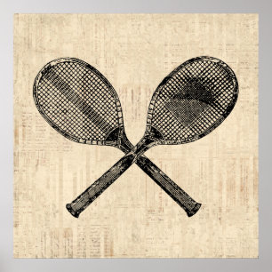 Poster Tennis Rackets Antique Tennis Racquet Livre de Scr