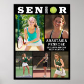Poster Tennis Senior Graduation 5 Photo Collage (Devant)