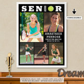 Poster Tennis Senior Graduation 5 Photo Collage