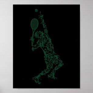 Poster Tennis T Shirt Player Positionne Balls Racket dans