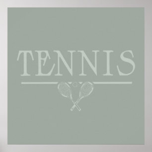 Poster Tennis vintage Art Illustré COULEUR PERSONNALISÉE