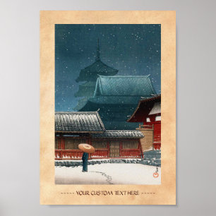 Poster Tennô-ji Temple in Osaka hasui kawase shin hanga