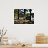 Poster Tente Camping au bord du lac (Cuisine)