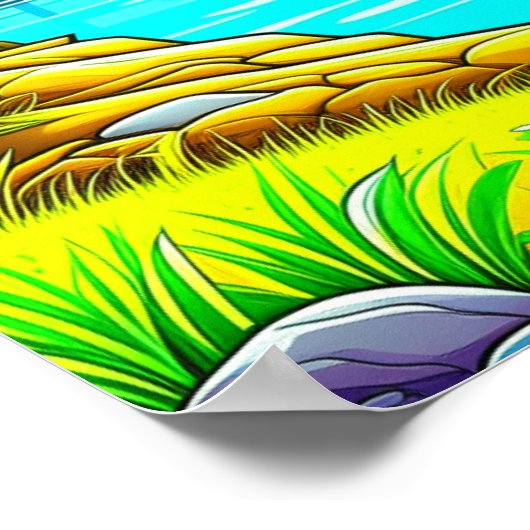 Poster Tente Floating sur le lac Camping Thème (Coin)