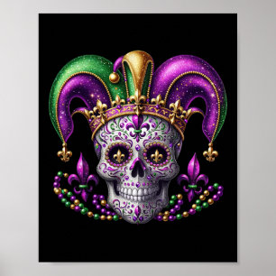 Poster Tenue de crâne de sucre de Mardi Gras Costume Homm