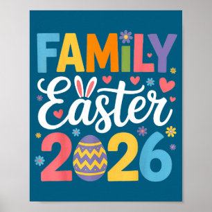 Poster Tenue de fête de Pâques 2026 pour lapin avec oreil