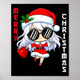 Poster Tenue de pyjama de Noël d'anime mignon drôle de va