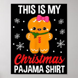 Poster Tenue de pyjama homme en pain d'épice de Noël drôl