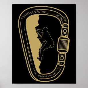 Poster Tenue drôle pour amateurs de mousqueton d'escalade