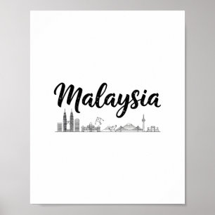 Poster Tenues de voyage de vacances de la skyline de Mala