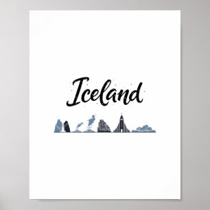 Poster Tenues de voyage de vacances de la skyline d'Islan