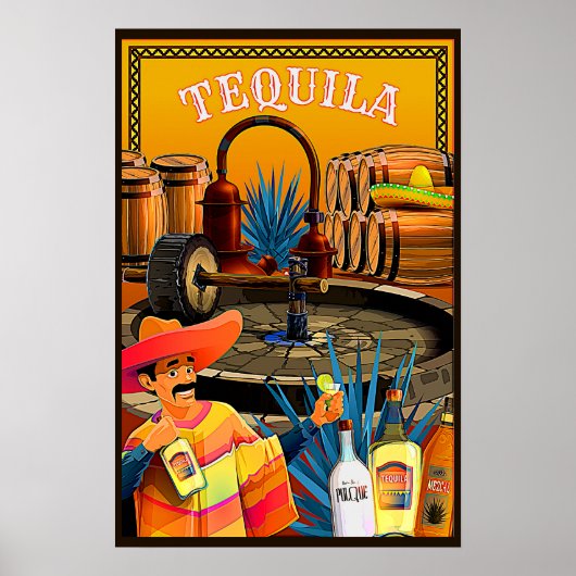 Poster Tequila - Agava bleu mexicain (Devant)