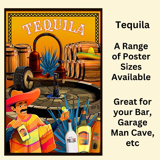 Poster Tequila - Agava bleu mexicain