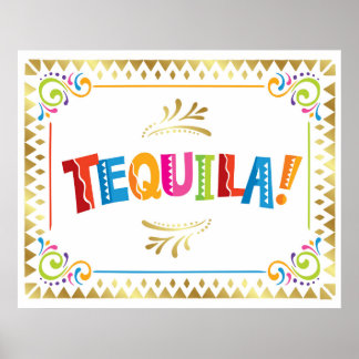 Poster TEQUILA ! Panneau Fiesta Party