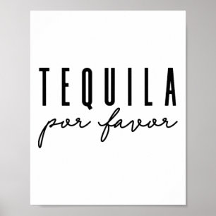 Poster Tequila Por Favor Party Funny Adulte Boire Cinco