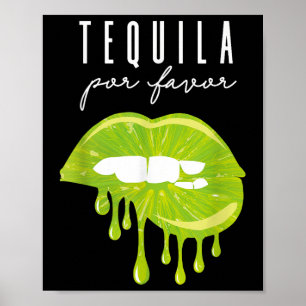 Poster Tequila Por Favoriser Lips Lime Adulte Boire Cinco