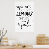 Poster Tequila Print When Life vous donne citrons Citatio (Cuisine)
