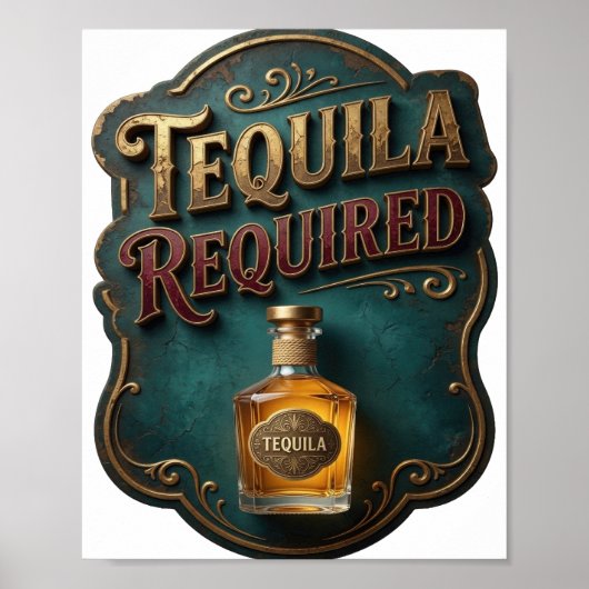 Poster TEQUILA REQUIS Or vibrant en or (Devant)