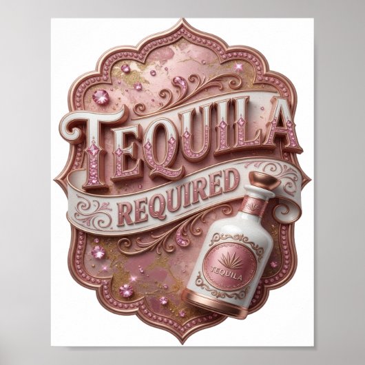 Poster TEQUILA REQUIS Rose Élégant (Devant)