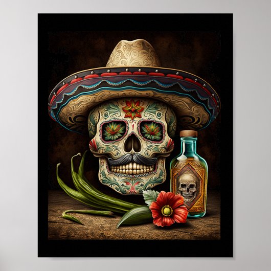 Poster Tequila Sombrero Cinco De Mayo (Devant)