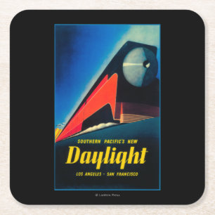 Poster ter bevordering van de dagrijbaan vierkante kartonnen onderzetter