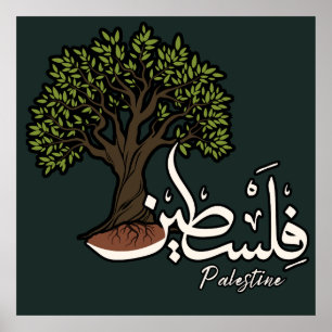 Poster Terme arabe palestinien avec Olivier palestinien