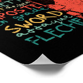 Poster Termes d'escrime feuille d'équipe du fencer (Coin)