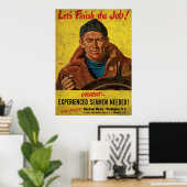 Poster Terminons le travail expérimenté de la mer nécessa (Bureau à domicile)