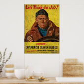 Poster Terminons le travail expérimenté de la mer nécessa (Cuisine)