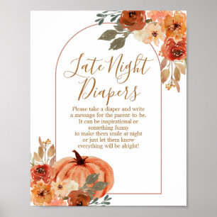 Poster Terracota Citrouille Baby shower Diapositives de n