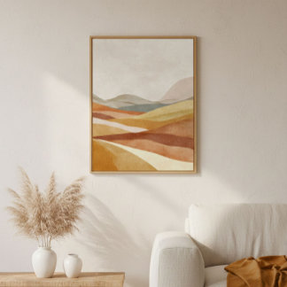 Poster Terracotta Abstract Landscape Wall Art 